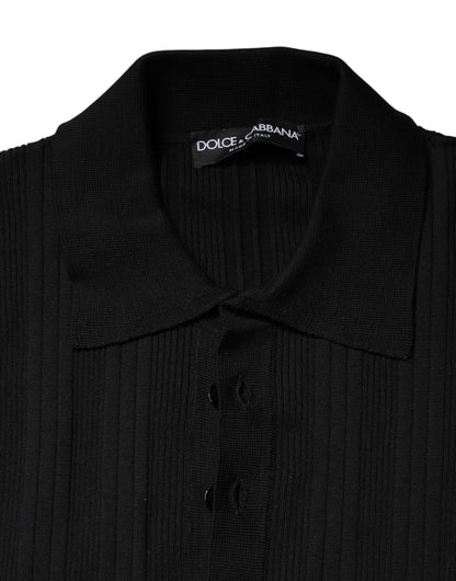 Black Crest Long Sleeve Men Pullover Sweater