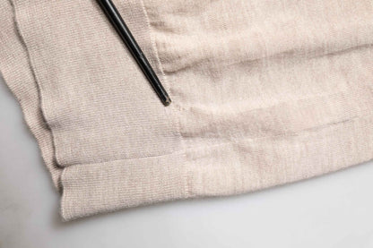 Beige Cashmere Collared PoloPullover  Sweater