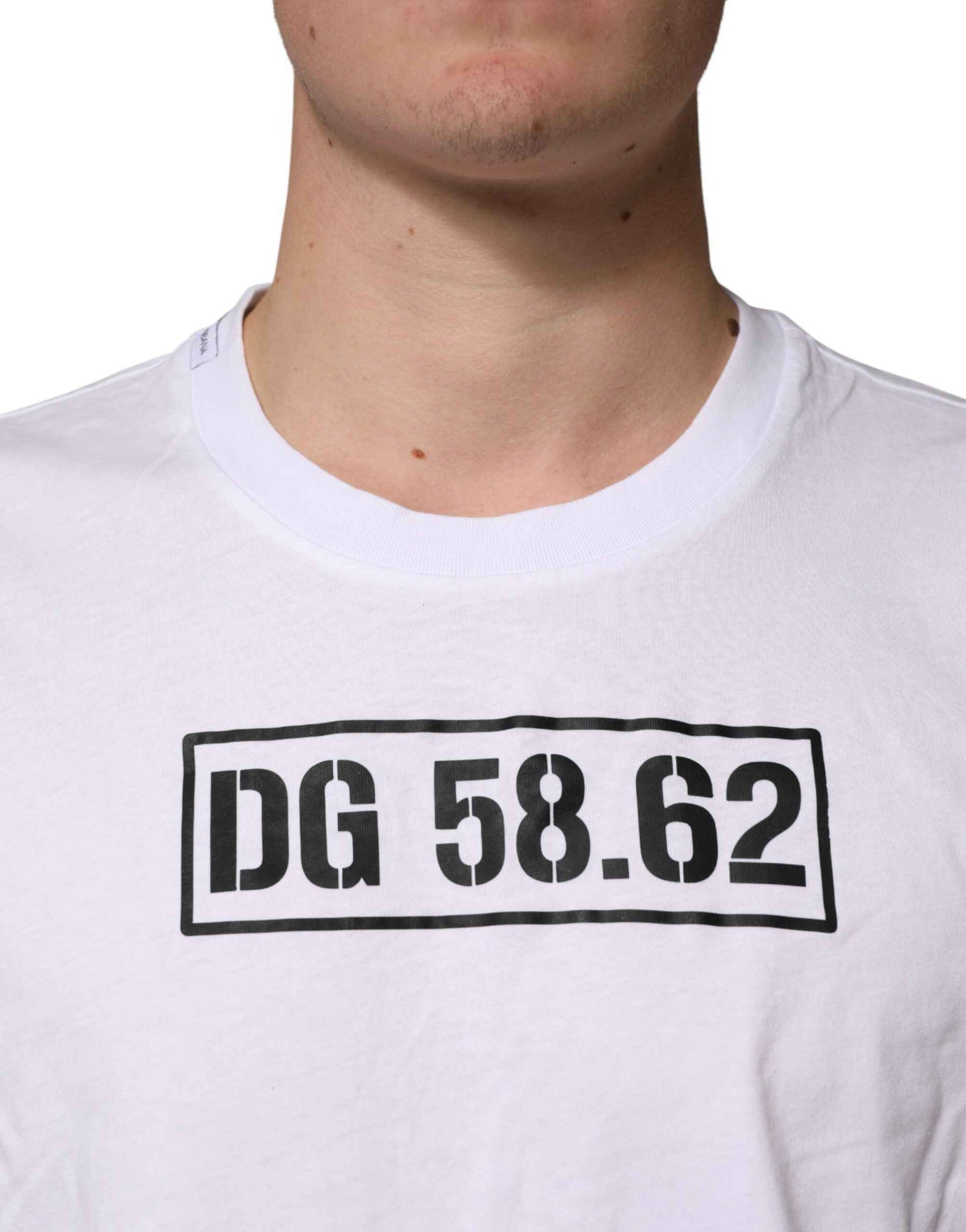 White Graphic Cotton Men Crew Neck T-shirt
