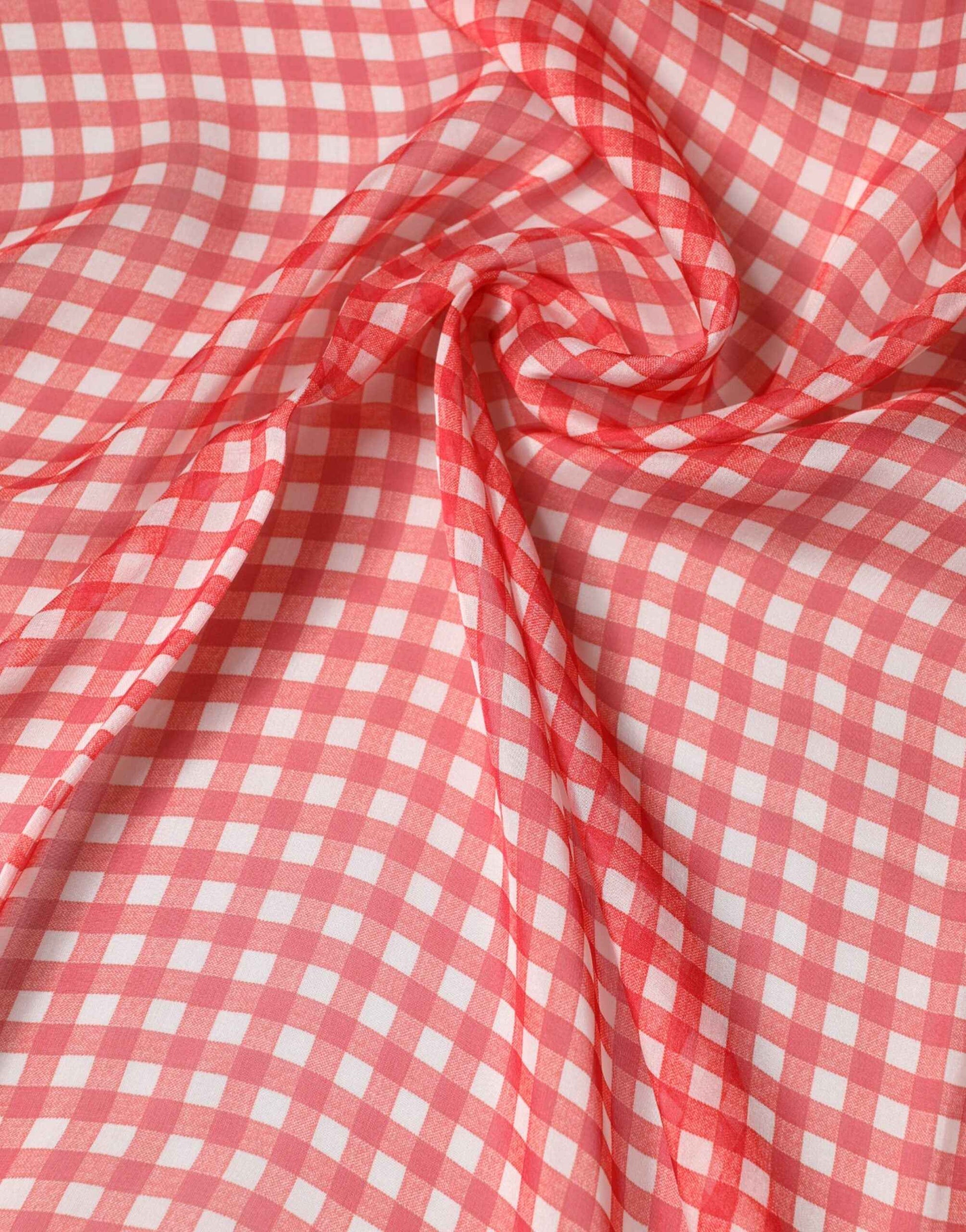 Red Checkered Plaid Neck Wrap Shawl  Scarf