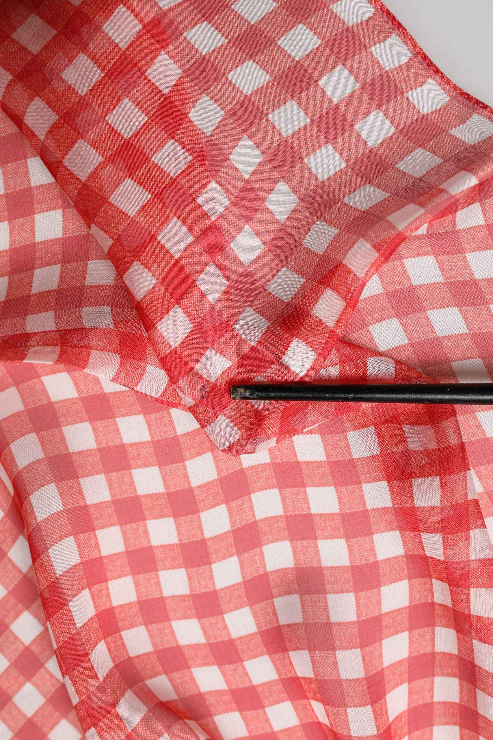 Red Checkered Plaid Neck Wrap Shawl  Scarf