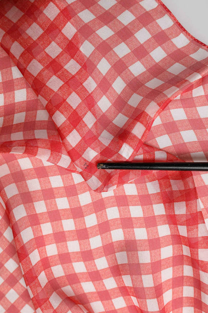 Red Checkered Plaid Neck Wrap Shawl  Scarf