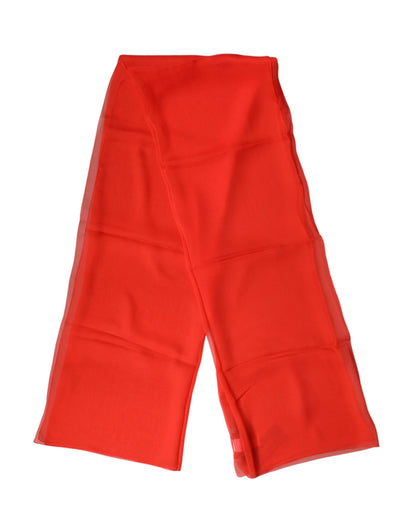 Red Stole Silk Neck Wrap Shawl Scarf