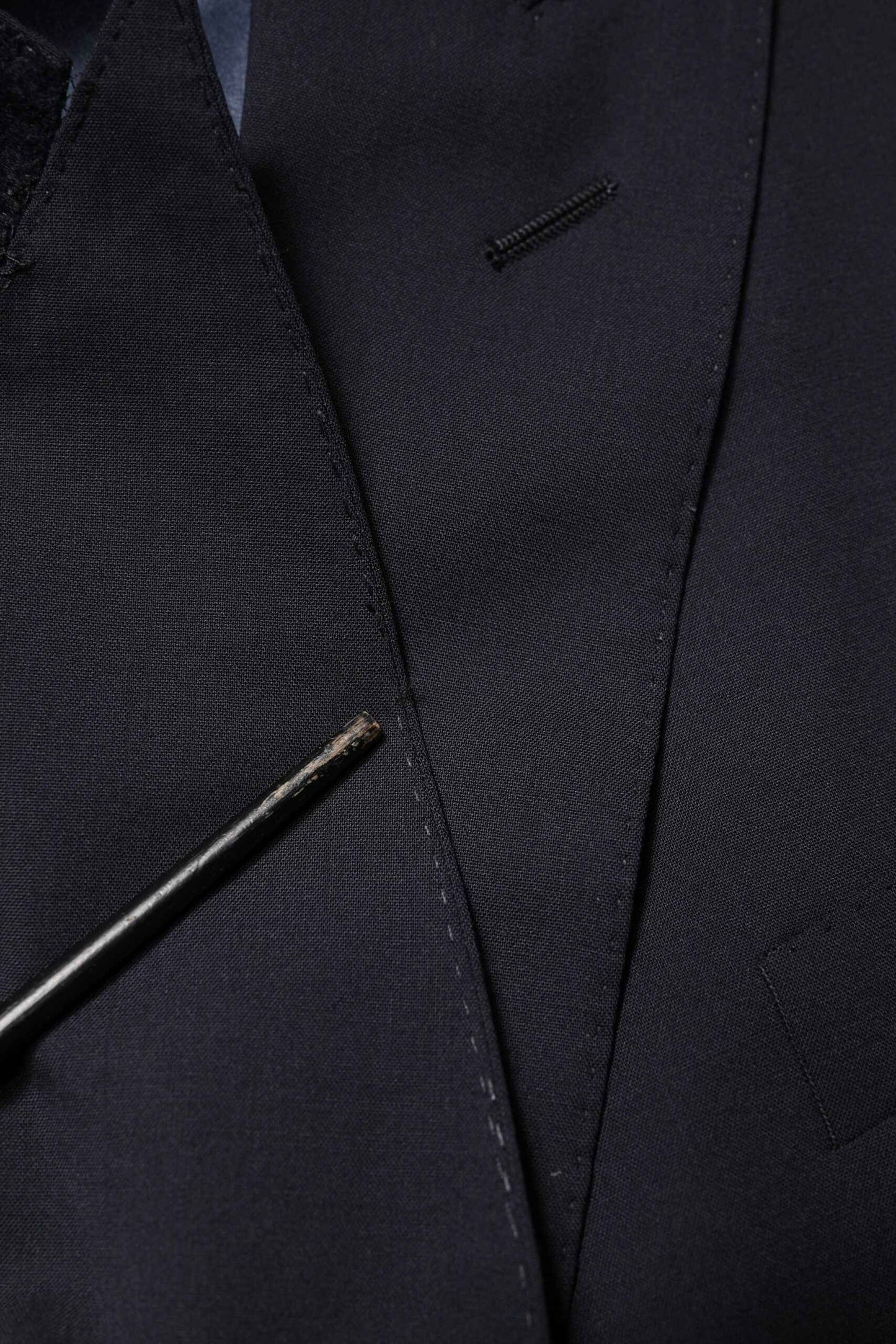 Blue Wool Double Breasted 2 Piece Men Suit
