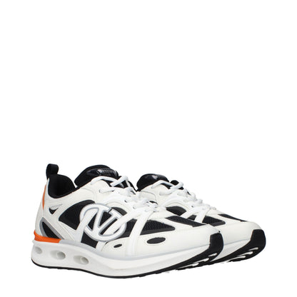 White Fabric Athletic Sneakers