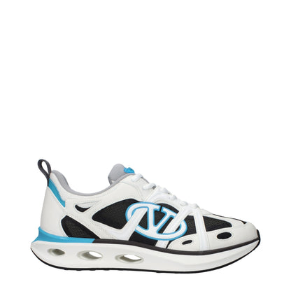 White Fabric Athletic Sneakers
