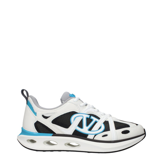 White Fabric Athletic Sneakers