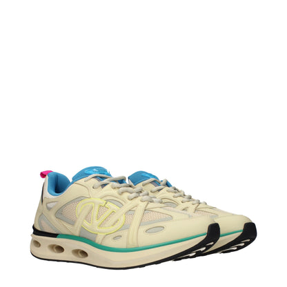 Beige Fabric Athletic Sneakers