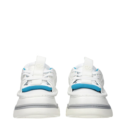 White Leather Low Top Sneakers