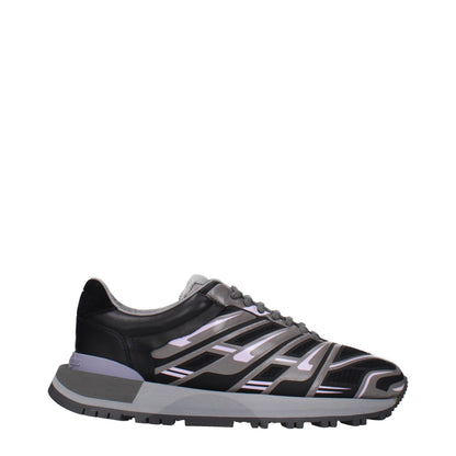 Black Fabric Athletic Sneakers