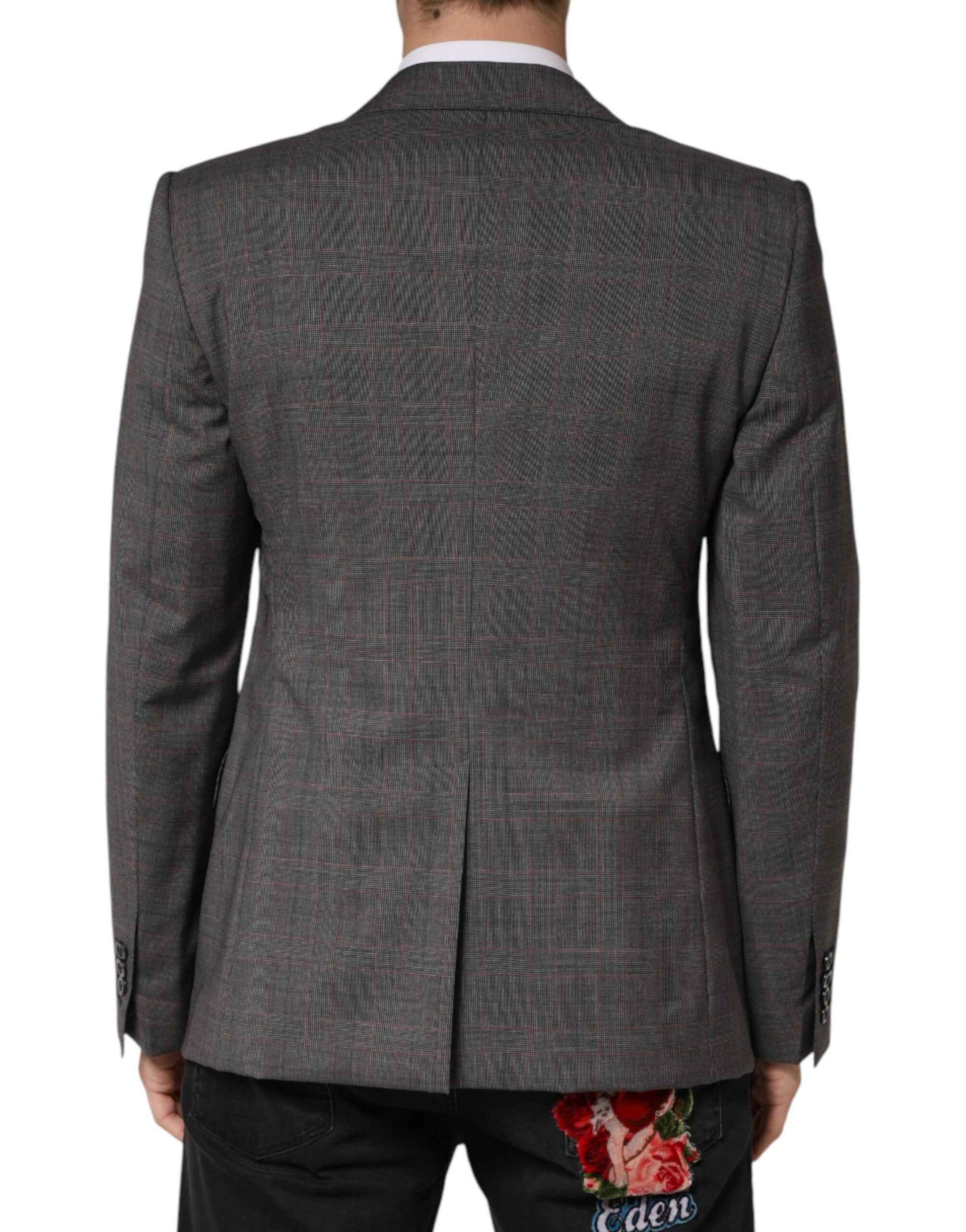 Gray Wool Single Breasted 2 Button Blazer
