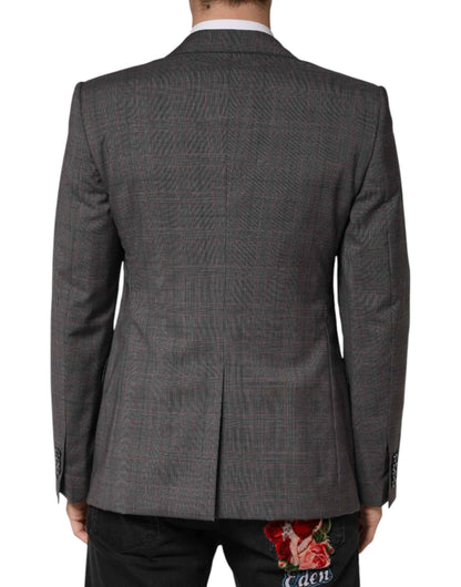 Gray Wool Single Breasted 2 Button Blazer