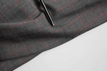 Gray Wool Single Breasted 2 Button Blazer