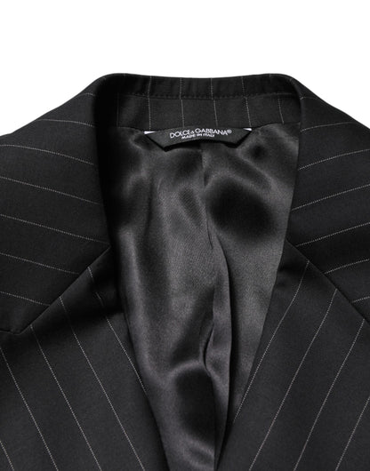 Black Stripes Double Breasted 2Button Blazer