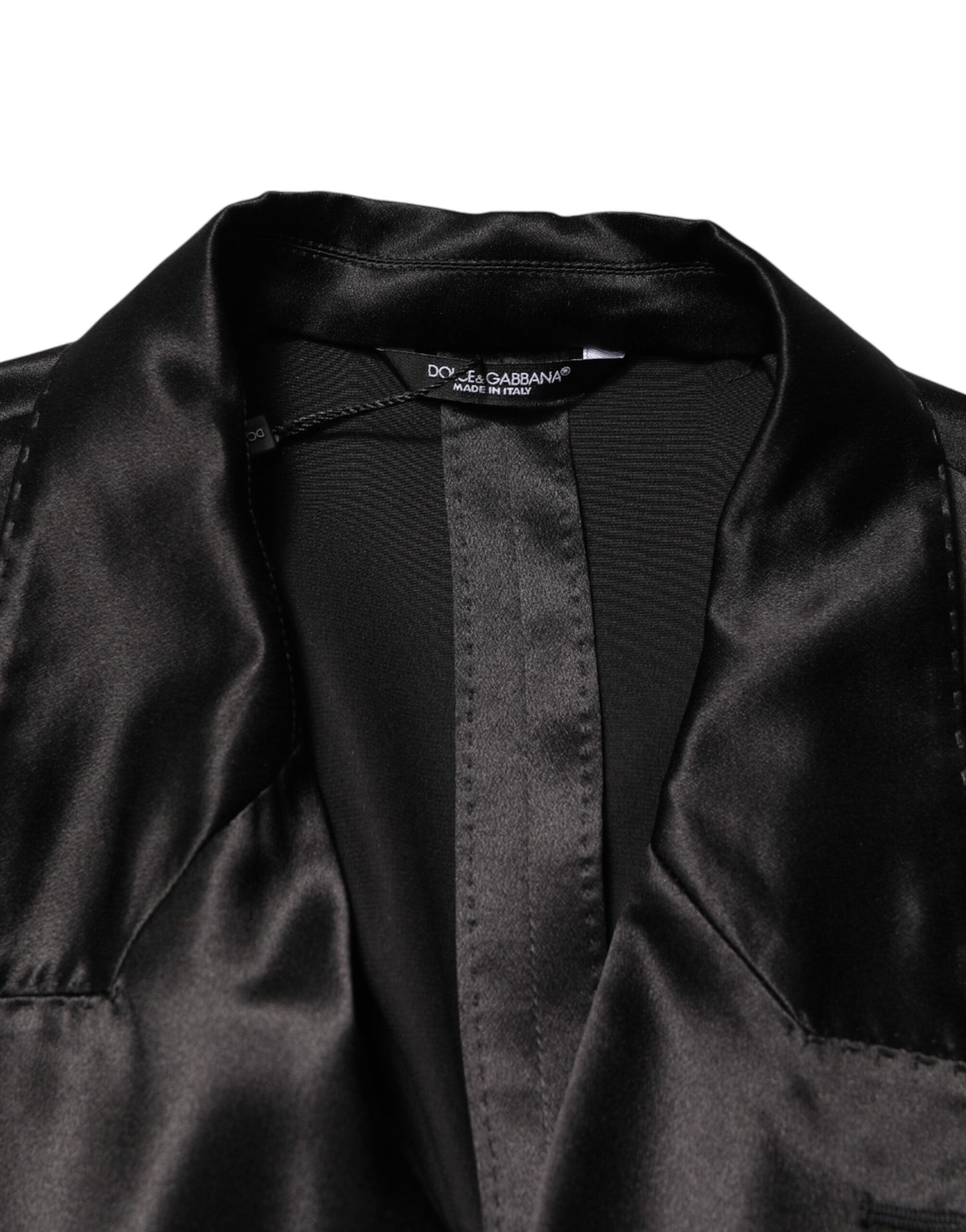 Black Silk Double Breasted 2 Button Blazer