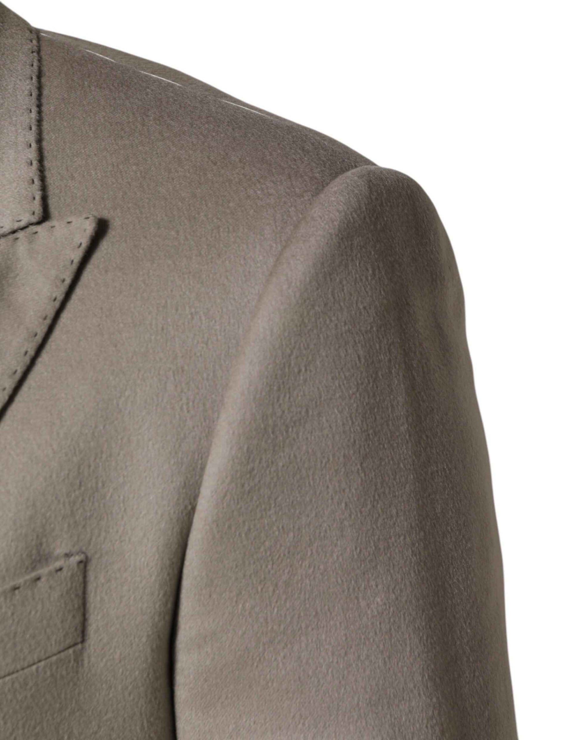Gray Cashmere Single Breasted Jacket Blazer