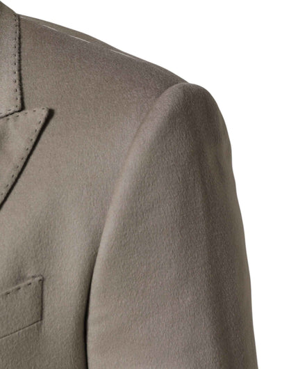Gray Cashmere Single Breasted Jacket Blazer