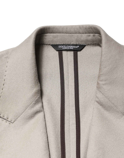 Gray Cashmere Single Breasted Jacket Blazer