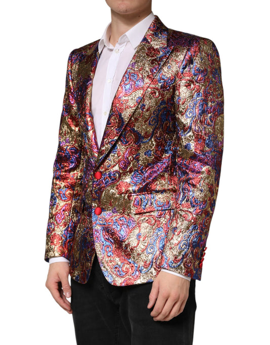 Multicolor Jacquard Single Breasted Blazer
