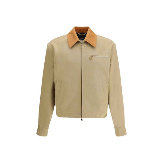 Beige Cotton Full-Length Jacket