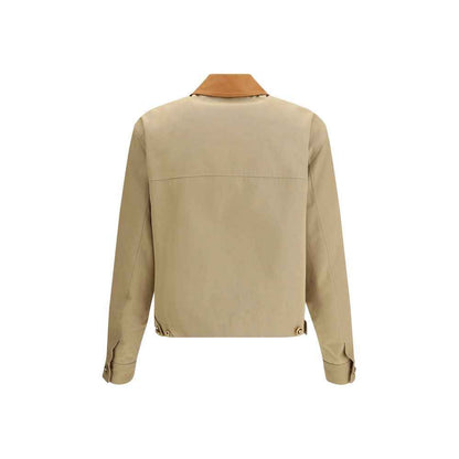 Beige Cotton Full-Length Jacket