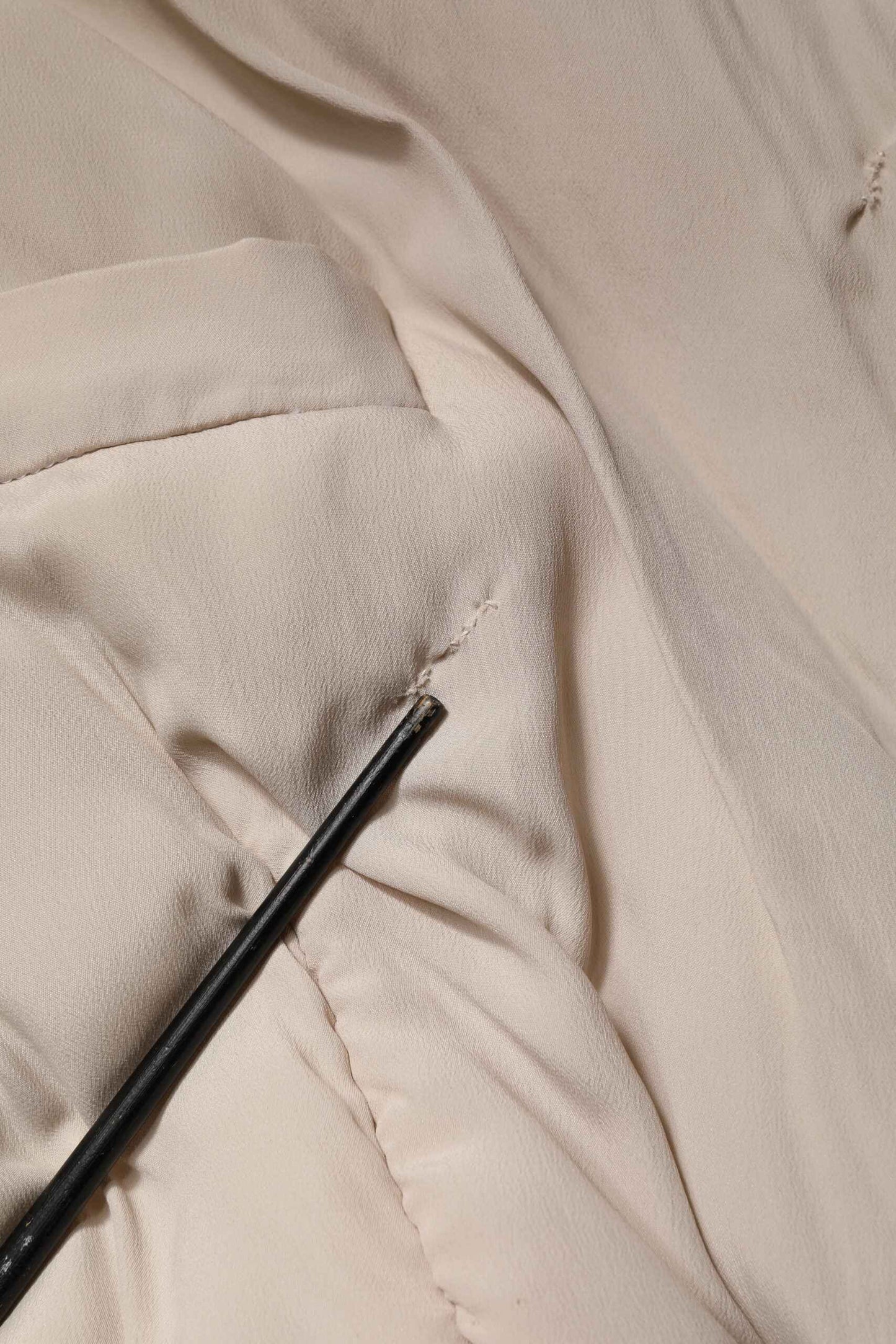 Beige Padded Collared Long Trench Coat Jacket