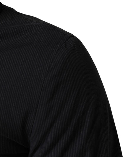 Dark Blue Cotton Full Zip Bomber Men Jacket