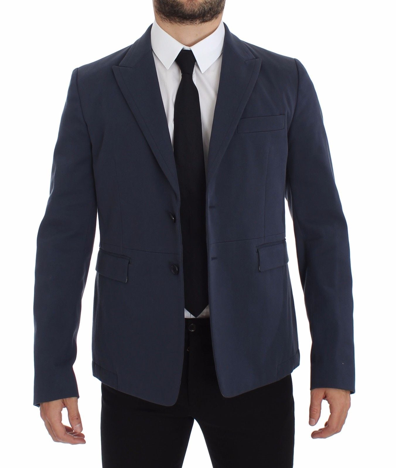 Blue Cotton Stretch Casual Blazer Dolce & Gabbana