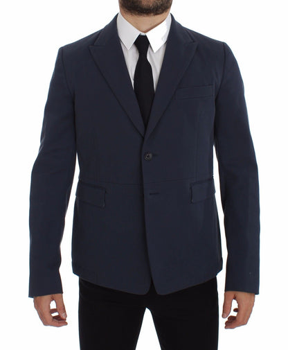 Blue Cotton Stretch Casual Blazer Dolce & Gabbana