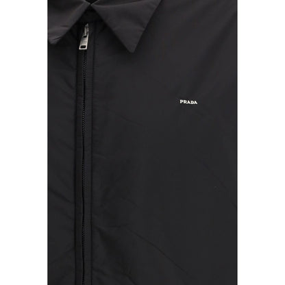 Black Recycled Polyamide Full-Length Jacket