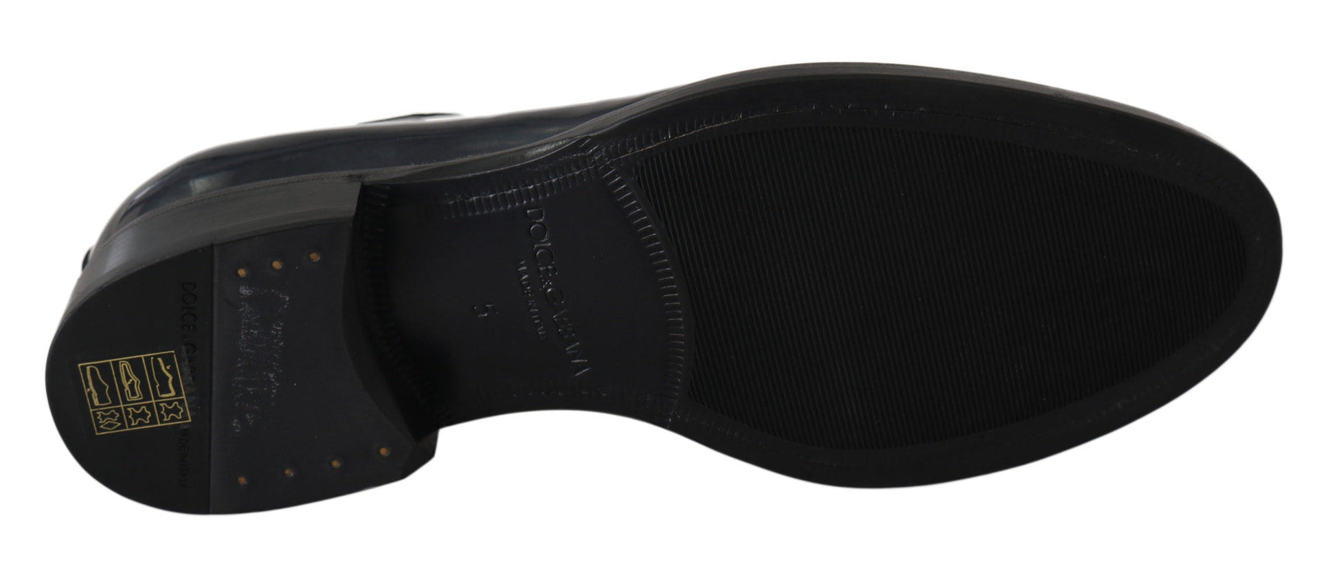 Blue Leather Derby Dress Formal Shoes Dolce & Gabbana