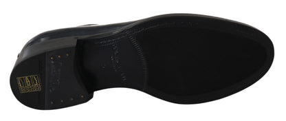 Blue Leather Derby Dress Formal Shoes Dolce & Gabbana