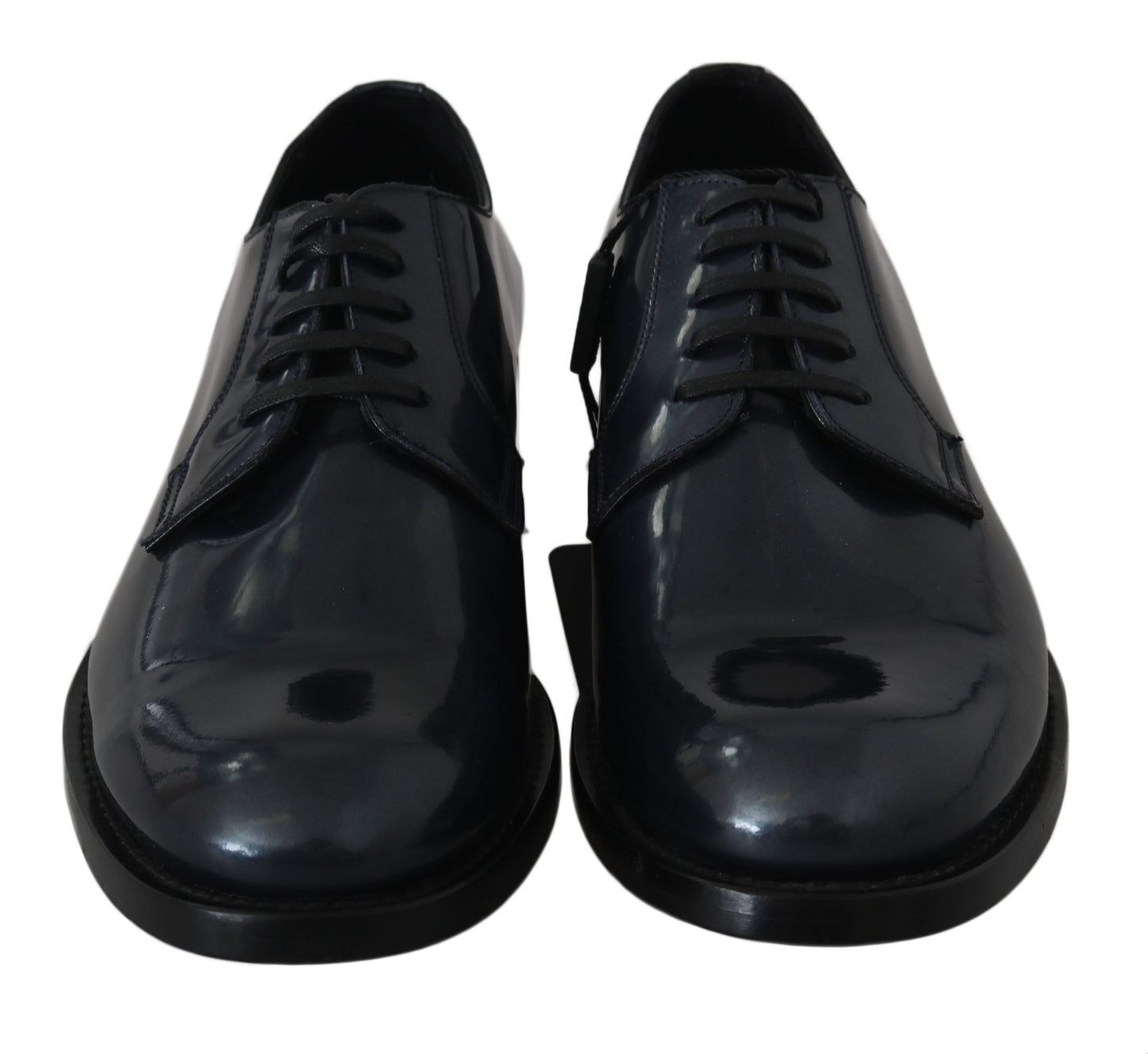 Blue Leather Derby Dress Formal Shoes Dolce & Gabbana
